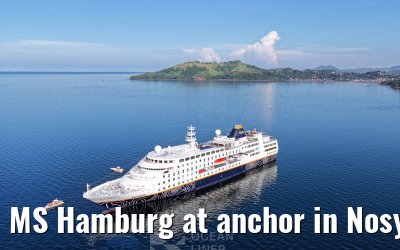 MS Hamburg at anchor in Nosy Be, Madagascar