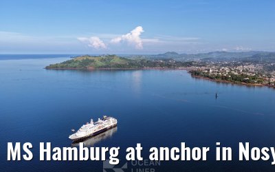 MS Hamburg at anchor in Nosy Be, Madagascar