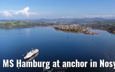 MS Hamburg at anchor in Nosy Be, Madagascar