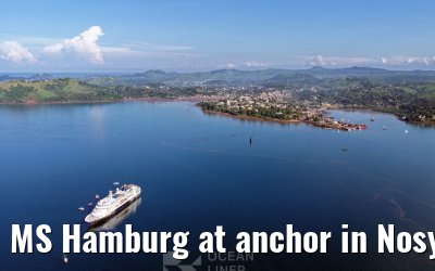 MS Hamburg at anchor in Nosy Be, Madagascar