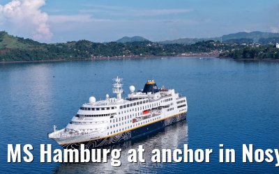 MS Hamburg at anchor in Nosy Be, Madagascar