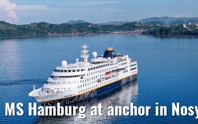 MS Hamburg at anchor in Nosy Be, Madagascar