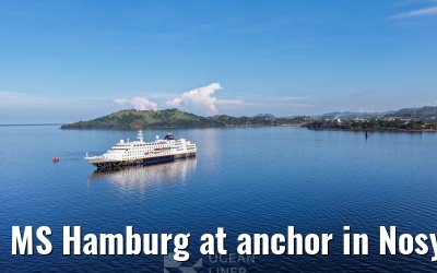 MS Hamburg at anchor in Nosy Be, Madagascar