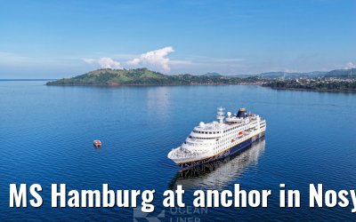 MS Hamburg at anchor in Nosy Be, Madagascar