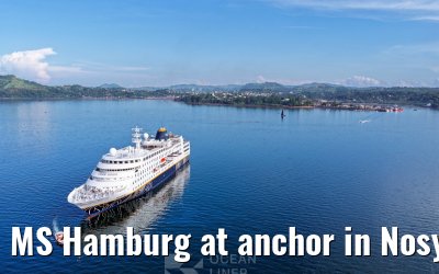 MS Hamburg at anchor in Nosy Be, Madagascar