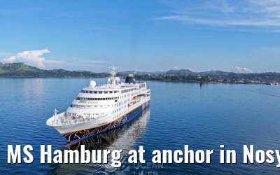 MS Hamburg at anchor in Nosy Be, Madagascar