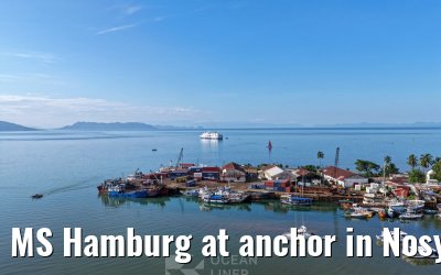 MS Hamburg at anchor in Nosy Be, Madagascar
