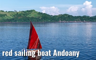 red sailing boat Andoany