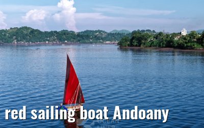 red sailing boat Andoany