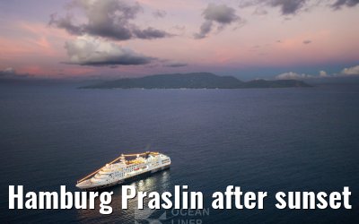 Hamburg Praslin after sunset