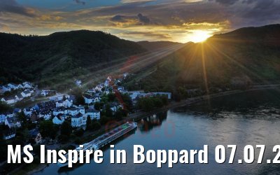 MS Inspire in Boppard 07.07.2020 sunset
