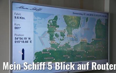Mein Schiff 5 Blick auf Routeninformationen