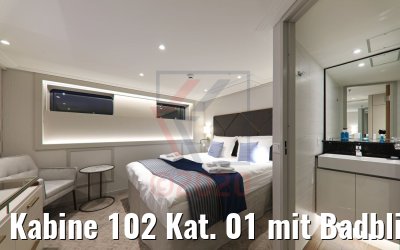 Kabine 102 Kat. 01 mit Badblick Accademia Deck