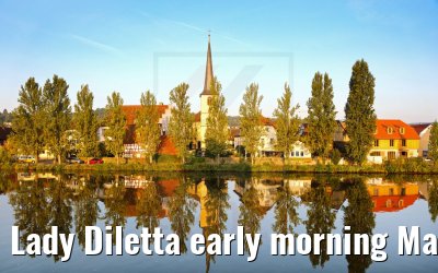 Lady Diletta early morning Main river near Wuerzburg 08.09.2021