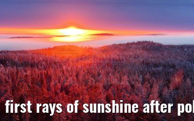 first rays of sunshine after polar nights Äkäslompolo 01.01.2025