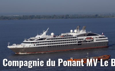 Compagnie du Ponant MV Le Boréal approaching port of Hamburg 20. May 2014