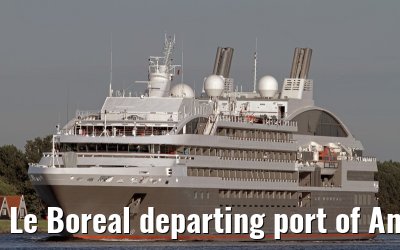 Le Boreal departing port of Amsterdam, 26. June 2010