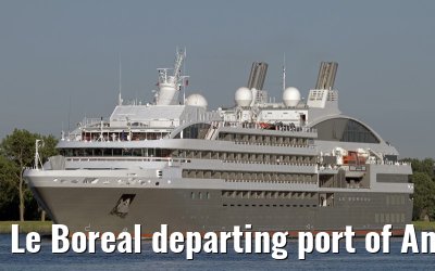 Le Boreal departing port of Amsterdam, 26. June 2010
