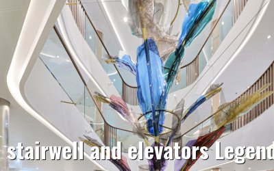 stairwell and elevators Legend of the Seas
