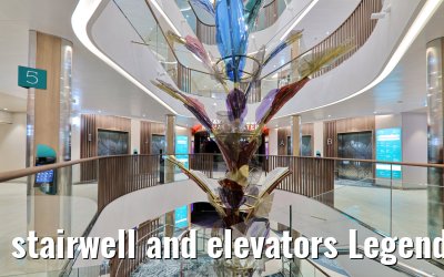 stairwell and elevators Legend of the Seas