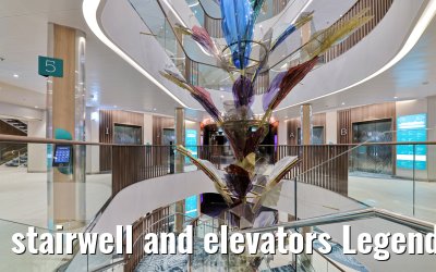 stairwell and elevators Legend of the Seas