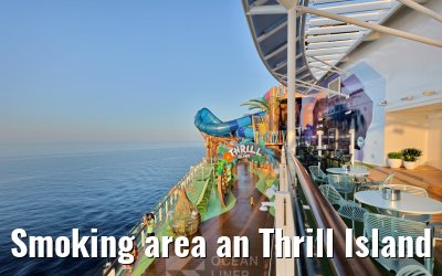 Smoking area an Thrill Island entrance Legend of the Seas
