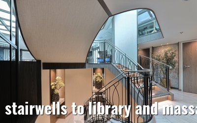 stairwells to library and massage