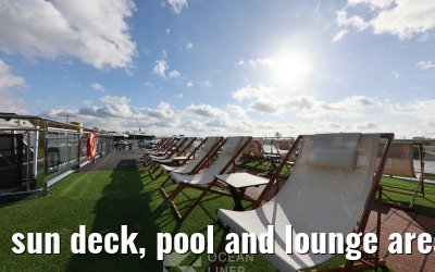 sun deck, pool and lounge area