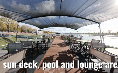 sun deck, pool and lounge area