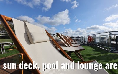 sun deck, pool and lounge area
