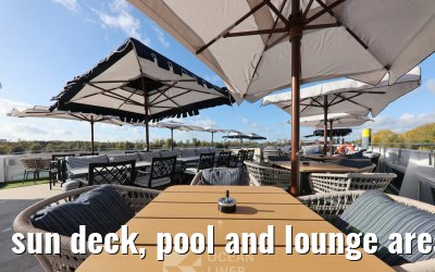 sun deck, pool and lounge area