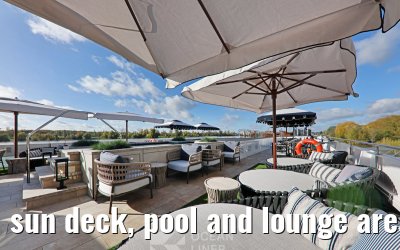 sun deck, pool and lounge area