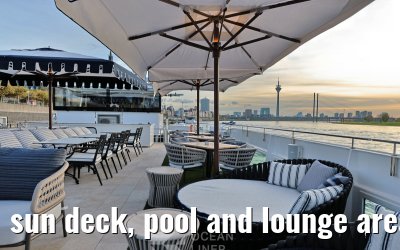 sun deck, pool and lounge area