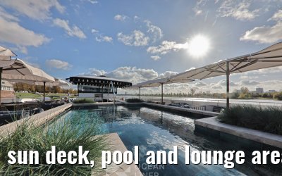 sun deck, pool and lounge area
