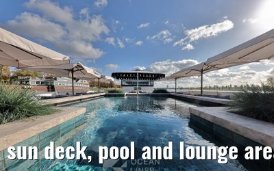 sun deck, pool and lounge area