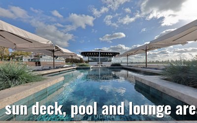 sun deck, pool and lounge area