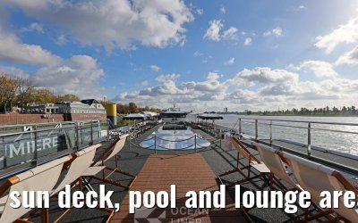 sun deck, pool and lounge area
