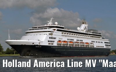 Holland America Line MV "Maasdam" departing port of Amsterdam, 05. August 2010