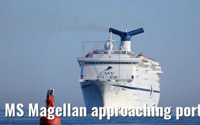 MS Magellan approaching port of Warnemünde 23.05.2018