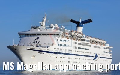 MS Magellan approaching port of Warnemuende 23.05.2018