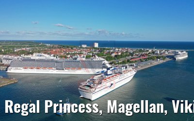 Regal Princess, Magellan, Viking Sea Warnemünde Cruise Port 29.05.2019