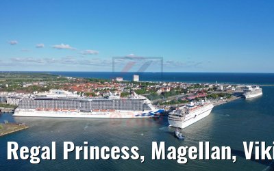 Regal Princess, Magellan, Viking Sea Warnemünde Cruise Port 29.05.2019