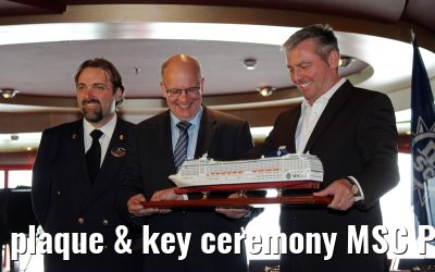 plaque & key ceremony MSC Poesia 11.05.2014 Warnemuende