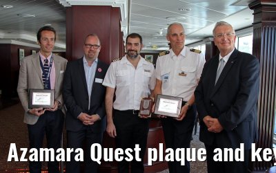 Azamara Quest plaque and key ceremony, port of Hamburg 23. July 2013