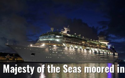 Majesty of the Seas moored in the port of Nassau, 07. February 2012
