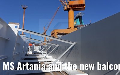 MS Artania and the new balconies, major renovation 2014