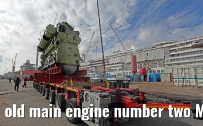 old main engine number two MS Artania on 09th October 2014