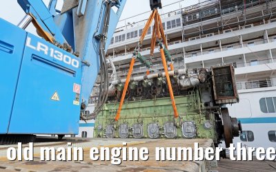 old main engine number three MS Artania on 09th October 2014