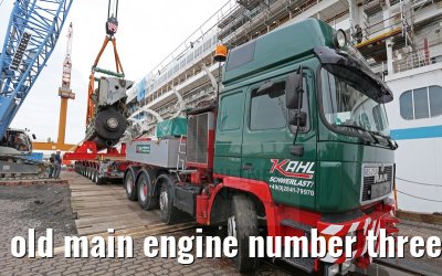 old main engine number three MS Artania on 09th October 2014