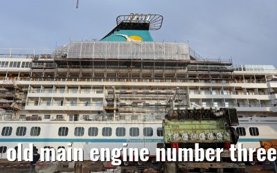 old main engine number three MS Artania on 09th October 2014